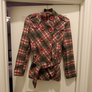Pink Soup Plaid Coat